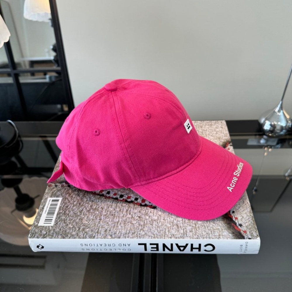 💖 Acne Studios Pink Square Logo Dad Hat Cap - Picture 5 of 8